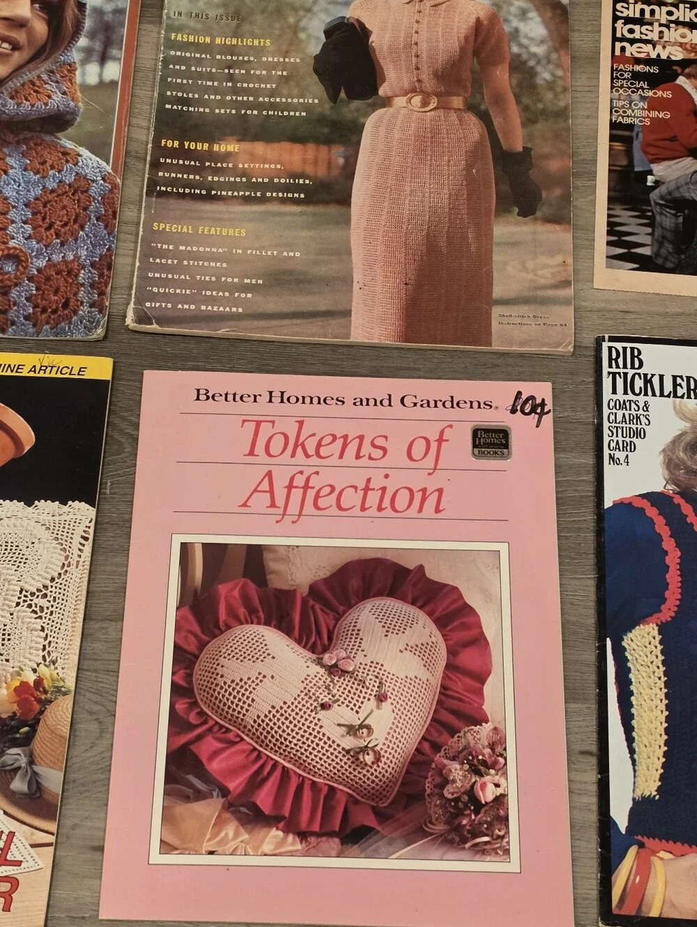 Vintage 70s Crochet Pattern Booklet Magazine Lot Golden Hands Magic Crochet Vest